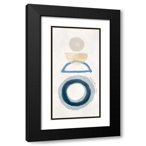 Crescent Lunar II Blue Version Black Modern Wood Framed Art Print with Double Matting by Hazel J
