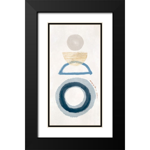Crescent Lunar II Blue Version Black Modern Wood Framed Art Print with Double Matting by Hazel J