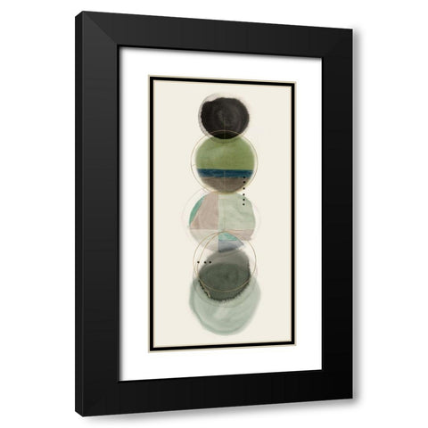 Stacked Circles I  Black Modern Wood Framed Art Print with Double Matting by Hazel J