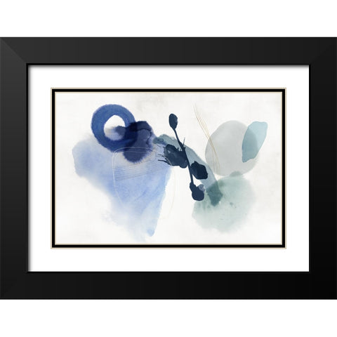 Blue Cosmos II Black Modern Wood Framed Art Print with Double Matting by Hazel J