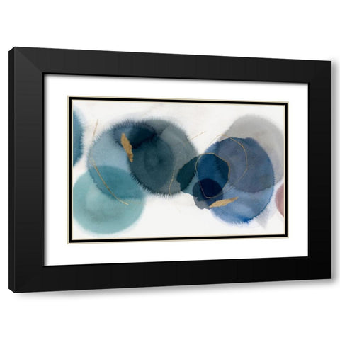Soft Blue I Black Modern Wood Framed Art Print with Double Matting by Hazel J