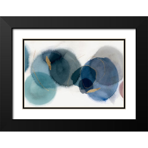 Soft Blue I Black Modern Wood Framed Art Print with Double Matting by Hazel J