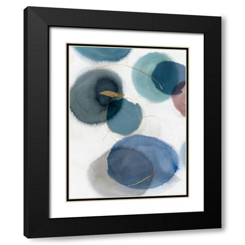Soft Blue II Black Modern Wood Framed Art Print with Double Matting by Hazel J