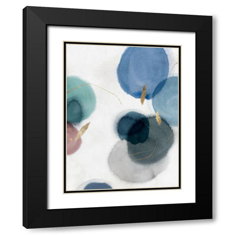 Soft Blue III Black Modern Wood Framed Art Print with Double Matting by Hazel J