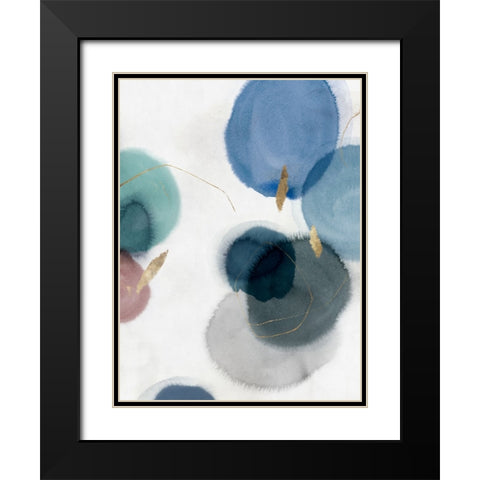 Soft Blue III Black Modern Wood Framed Art Print with Double Matting by Hazel J