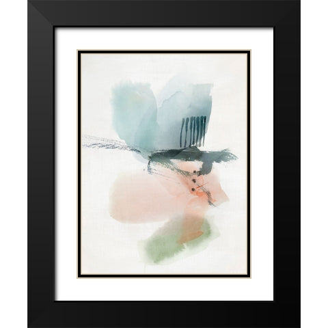 Soft Neutrals II Black Modern Wood Framed Art Print with Double Matting by Hazel J