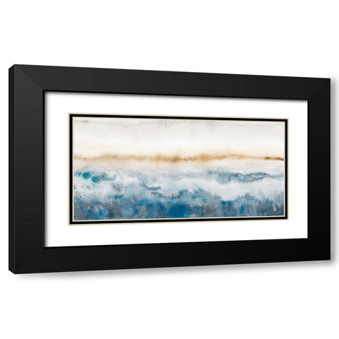 Calm Wave Black Modern Wood Framed Art Print with Double Matting by Hazel J