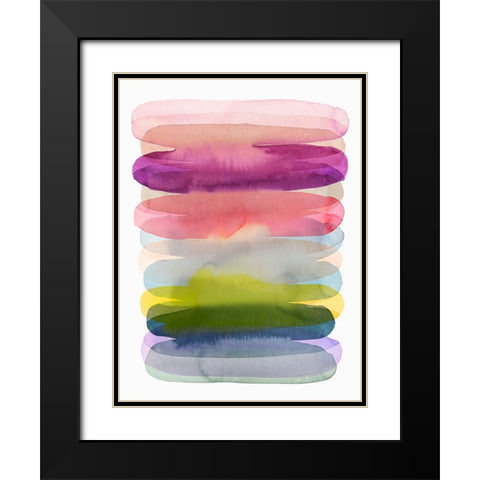 Luminous Layers I Black Modern Wood Framed Art Print with Double Matting by Hazel J