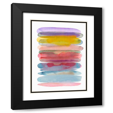 Luminous Layers II Black Modern Wood Framed Art Print with Double Matting by Hazel J