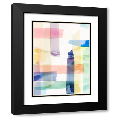 Illusionary Impressions I Black Modern Wood Framed Art Print with Double Matting by Hazel J