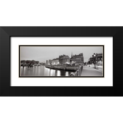 Midnight Pearls Black Modern Wood Framed Art Print with Double Matting by Rezzonico, Carlo