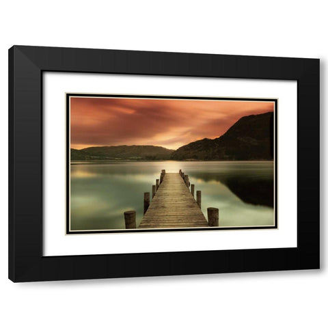 Ullswater Black Modern Wood Framed Art Print with Double Matting by Allen, Mel