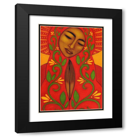 Red Madonna Black Modern Wood Framed Art Print with Double Matting by Adams, Tamara