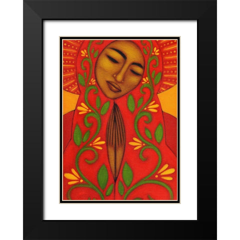 Red Madonna Black Modern Wood Framed Art Print with Double Matting by Adams, Tamara