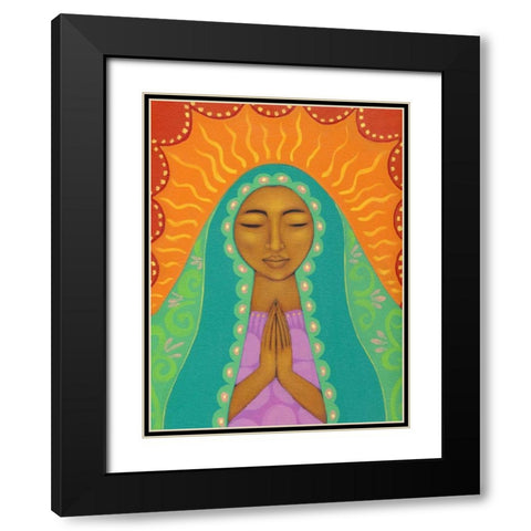 Virgin de Guadalupe Black Modern Wood Framed Art Print with Double Matting by Adams, Tamara