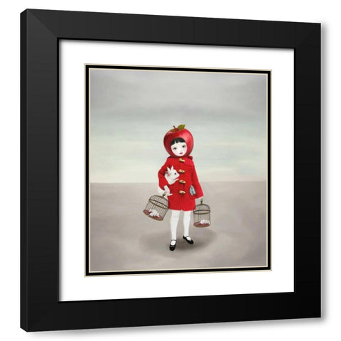 Ruby Black Modern Wood Framed Art Print with Double Matting by Art and Ghosts