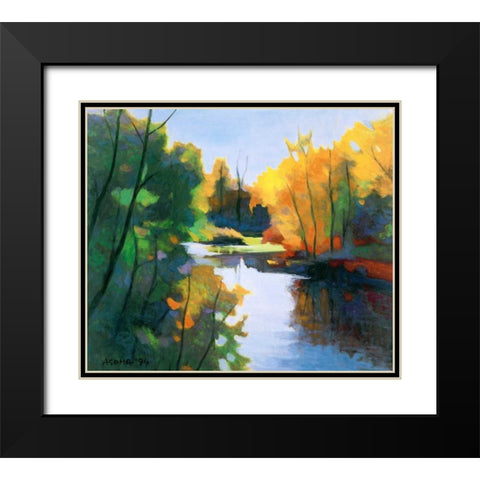 Magic Afternoon Black Modern Wood Framed Art Print with Double Matting by Asoma, Tadashi
