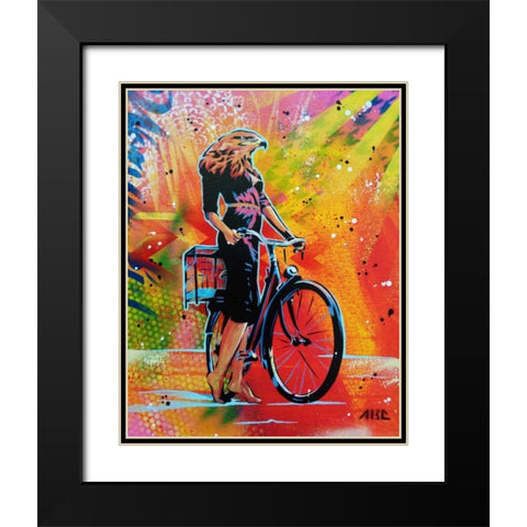 Cycle Soaring Black Modern Wood Framed Art Print with Double Matting by AbcArtAttack
