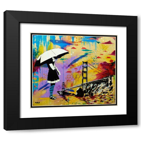 Shelter at Bay Black Modern Wood Framed Art Print with Double Matting by AbcArtAttack