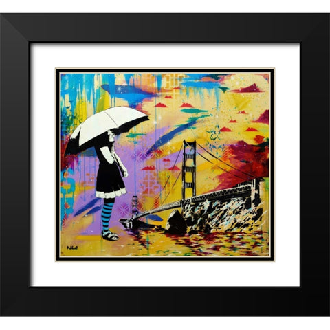 Shelter at Bay Black Modern Wood Framed Art Print with Double Matting by AbcArtAttack