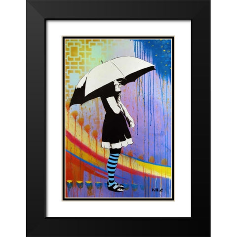 Waiting for the Rain Black Modern Wood Framed Art Print with Double Matting by AbcArtAttack