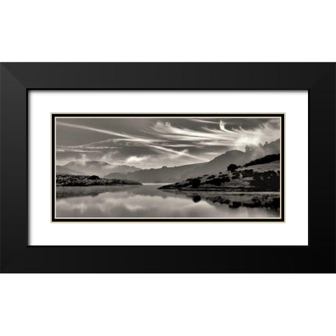 Cirrus Black Modern Wood Framed Art Print with Double Matting by Aron, Lucy