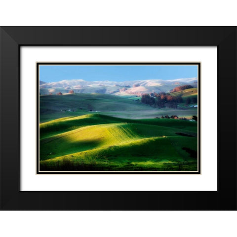 Day in August Black Modern Wood Framed Art Print with Double Matting by Aron, Lucy