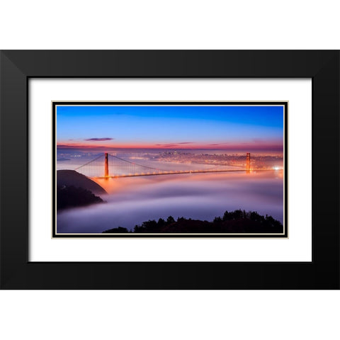 Fog at The Gate Black Modern Wood Framed Art Print with Double Matting by Azure, Joe