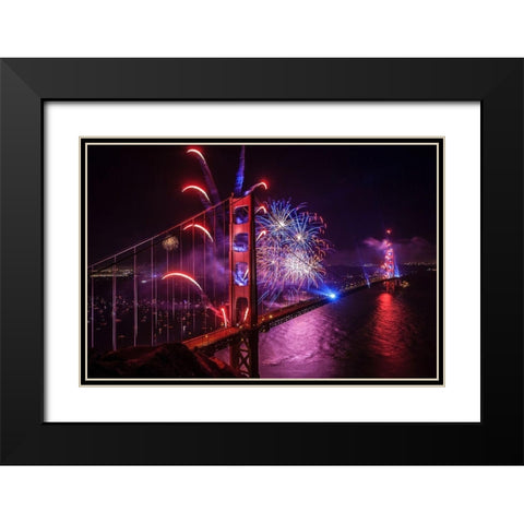 Happy Birthday Black Modern Wood Framed Art Print with Double Matting by Azure, Joe