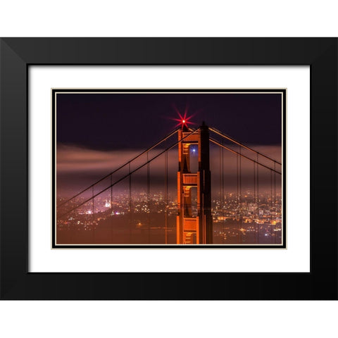The Beacon Black Modern Wood Framed Art Print with Double Matting by Azure, Joe