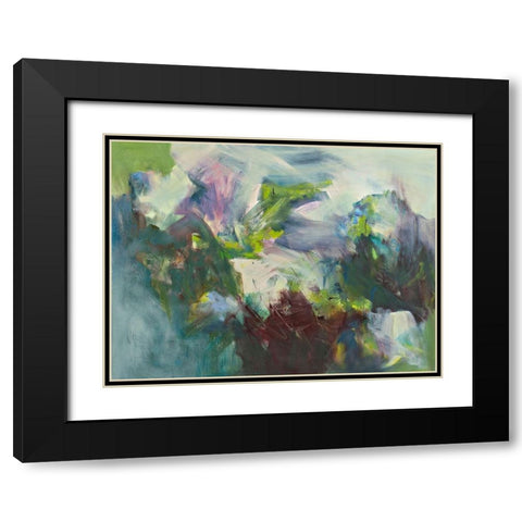 En Verde Black Modern Wood Framed Art Print with Double Matting by Arana, Emilia