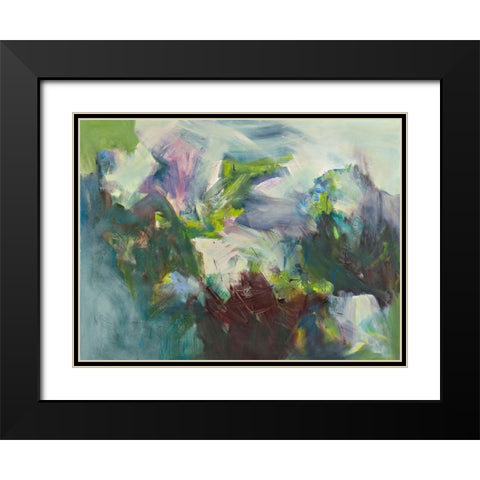 En Verde Black Modern Wood Framed Art Print with Double Matting by Arana, Emilia
