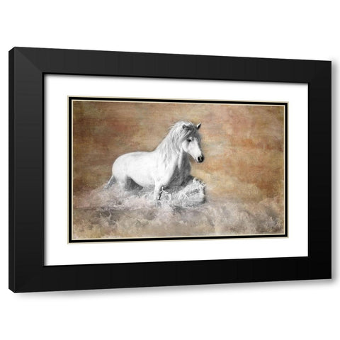 Jump The Wave Black Modern Wood Framed Art Print with Double Matting by Asimow, Merrie