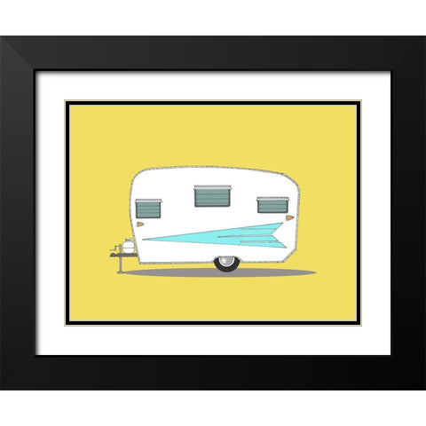 Vintage Roadrunner Black Modern Wood Framed Art Print with Double Matting by Annie Bailey Art