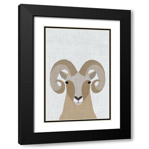 Bighorn Sheep Black Modern Wood Framed Art Print with Double Matting by Annie Bailey Art