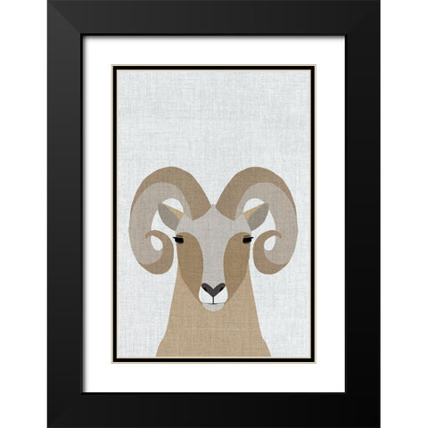 Bighorn Sheep Black Modern Wood Framed Art Print with Double Matting by Annie Bailey Art