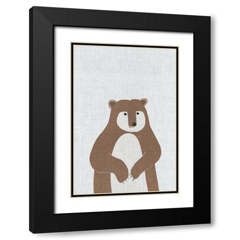 Brown Bear Black Modern Wood Framed Art Print with Double Matting by Annie Bailey Art