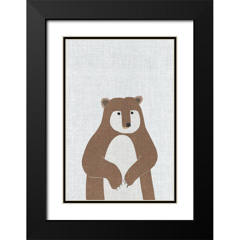 Brown Bear Black Modern Wood Framed Art Print with Double Matting by Annie Bailey Art