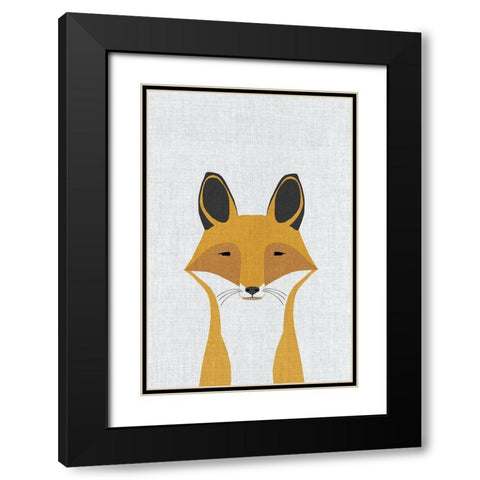 Foxy Black Modern Wood Framed Art Print with Double Matting by Annie Bailey Art