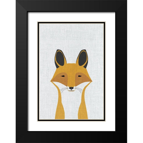 Foxy Black Modern Wood Framed Art Print with Double Matting by Annie Bailey Art