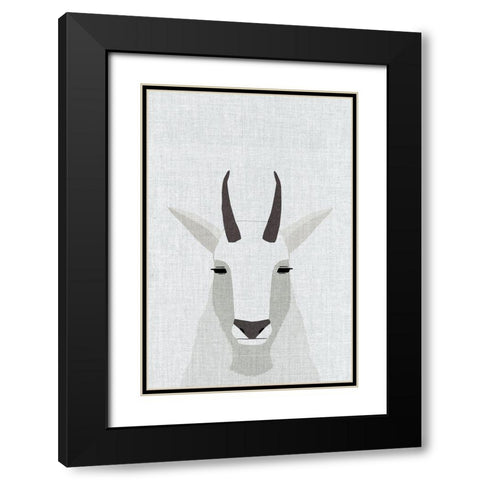 Mountain Goat Black Modern Wood Framed Art Print with Double Matting by Annie Bailey Art