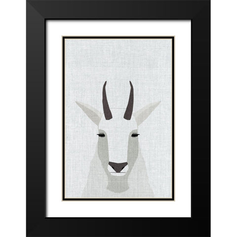 Mountain Goat Black Modern Wood Framed Art Print with Double Matting by Annie Bailey Art