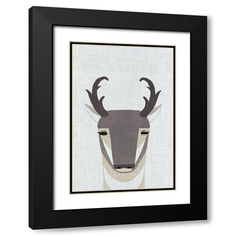 Pronghorn Antelope Black Modern Wood Framed Art Print with Double Matting by Annie Bailey Art