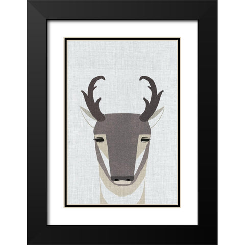 Pronghorn Antelope Black Modern Wood Framed Art Print with Double Matting by Annie Bailey Art