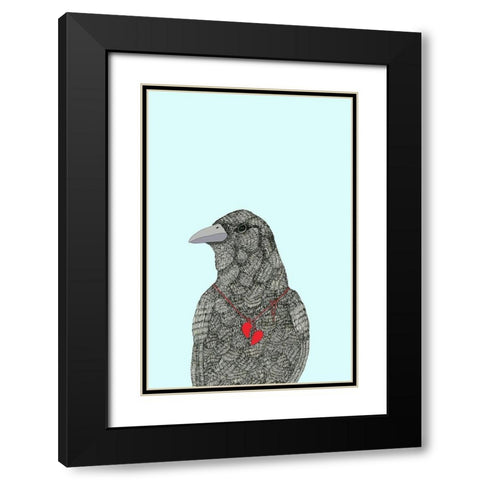 Broken Heart Black Modern Wood Framed Art Print with Double Matting by Annie Bailey Art
