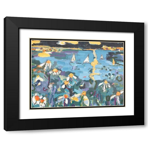 Yachting Black Modern Wood Framed Art Print with Double Matting by Anders, Per