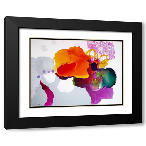 Like a Moth to a Bloom Black Modern Wood Framed Art Print with Double Matting by Alattar, Lina