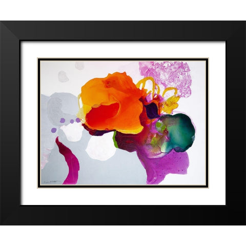 Like a Moth to a Bloom Black Modern Wood Framed Art Print with Double Matting by Alattar, Lina