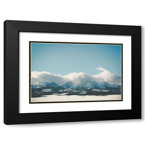 Bridger Mountain Cloud Cover Black Modern Wood Framed Art Print with Double Matting by Annie Bailey Art