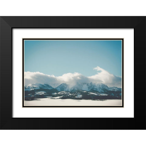 Bridger Mountain Cloud Cover Black Modern Wood Framed Art Print with Double Matting by Annie Bailey Art